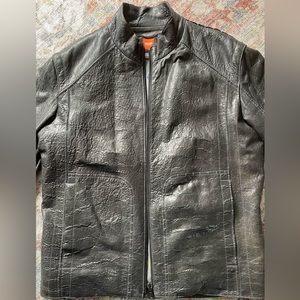 🔥Hugo Boss embossed lamb leather jacket🔥